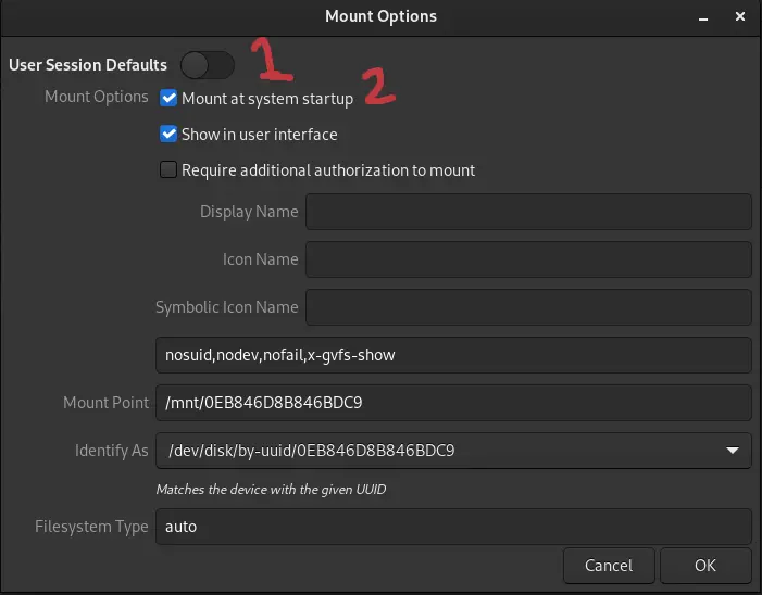 How to mount partitions at startup in Linux